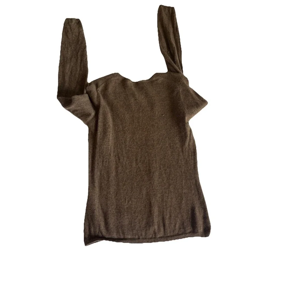 TWEEDS 100% 2 Ply Cashmere Pullover Sweater Brown SIZE  M Classic Capsule Chic